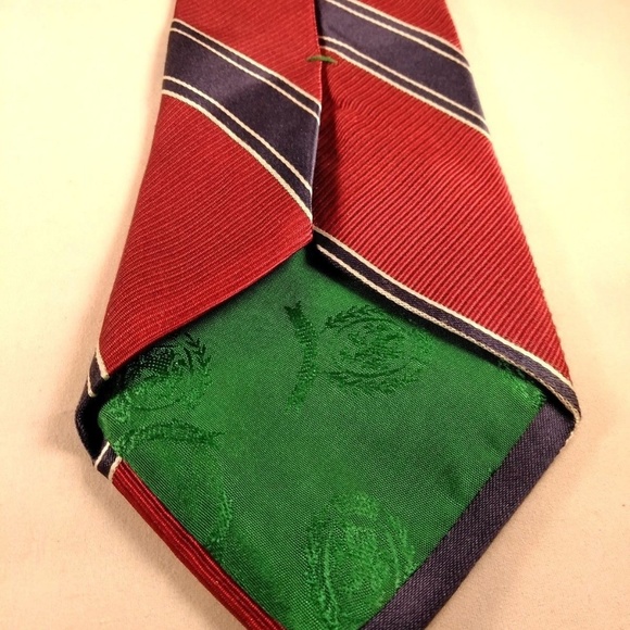 Tommy Hilfiger Men's Tie Striped Red Blue White - Picture 4 of 6